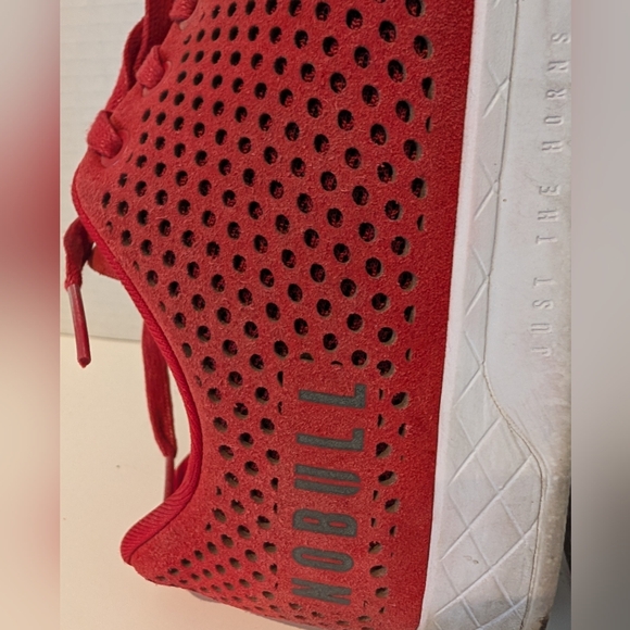 NOBULL Red Sneakers Mens 10.5 / Women\'s 12 M‎ Lace Up Perforated Suede Trainers main image 7